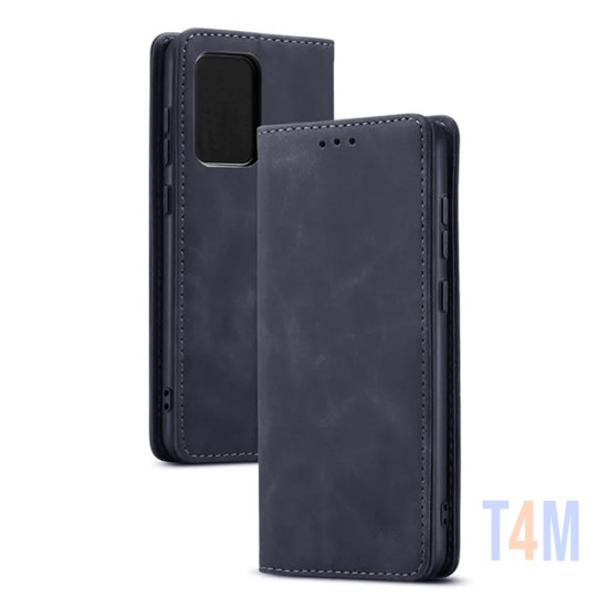 Funda Abatible de Cuero con Bolsillo Interno para Samsung Galaxy A73 Azul